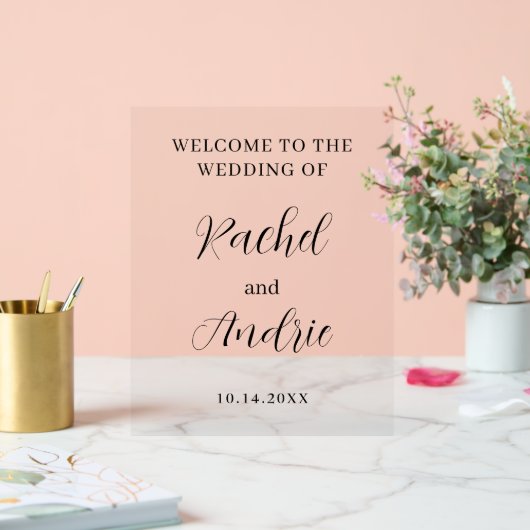 Minimalistischer Begrüßungseingang Personalisiert Acrylschild (Hochzeit)