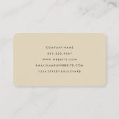 Minimalistischer Beige-Cursive-Text Visitenkarte (Rückseite)