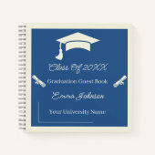 Minimalistischer Beige- und Blauer Abschluss indiv Notizblock (Vorderseite)