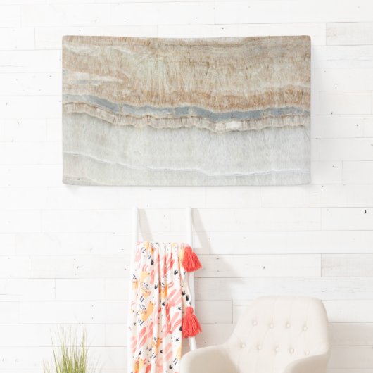 Minimalistischer, beige-weißer Marmor mit modernem Banner (Insitu)