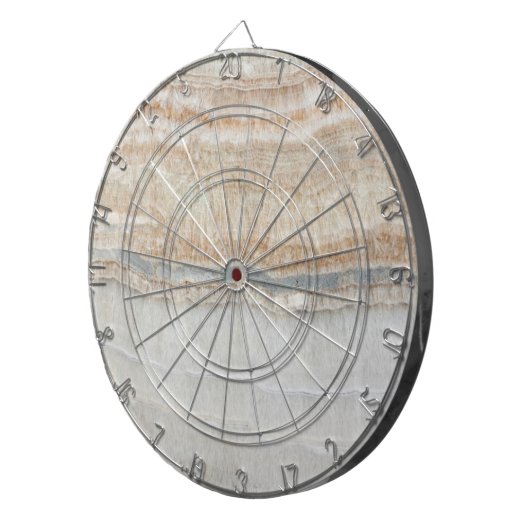 Minimalistischer, beige-weißer Marmor mit modernem Dartscheibe (Vorderseite rechts)