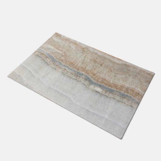 Minimalistischer, beige-weißer Marmor mit modernem Fußmatte (Schrägansicht)