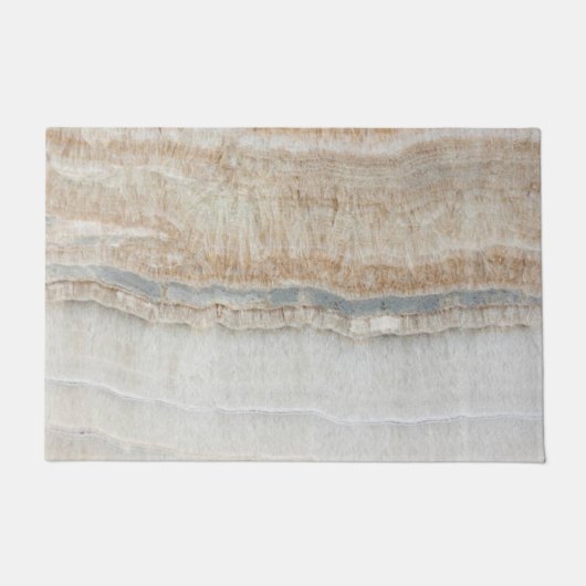 Minimalistischer, beige-weißer Marmor mit modernem Fußmatte (Vorderseite)