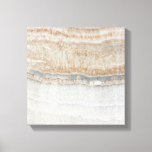 Minimalistischer, beige-weißer Marmor mit modernem Leinwanddruck (Vorderseite)