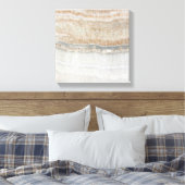 Minimalistischer, beige-weißer Marmor mit modernem Leinwanddruck (Insitu (Schlafzimmer))