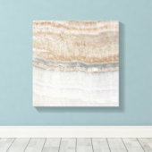 Minimalistischer, beige-weißer Marmor mit modernem Leinwanddruck (Insitu (Holzboden))