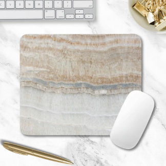 Minimalistischer, beige-weißer Marmor mit modernem Mousepad