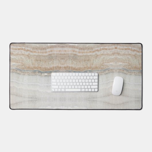 Minimalistischer, beige-weißer Marmor mit modernem Schreibtischunterlage (Tastatur & Maus)