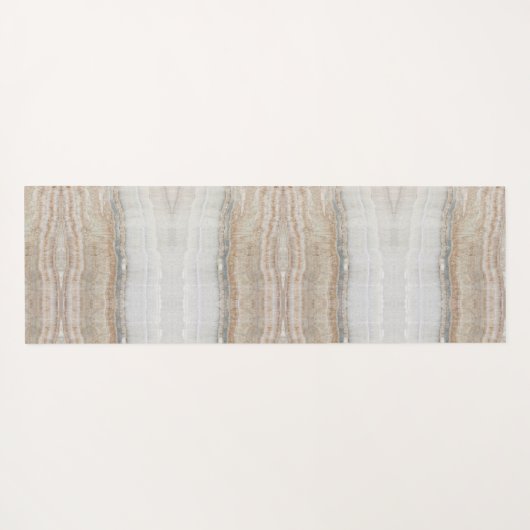 Minimalistischer, beige-weißer Marmor mit modernem Yogamatte (Rückseite (Horizontal))