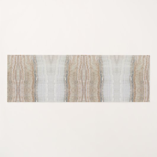 Minimalistischer, beige-weißer Marmor mit modernem Yogamatte (Vorderseite (Horizontal))