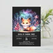 Minimalistischer benutzerdefinierter Fox Geburtsta Einladung (Stehend Vorderseite)