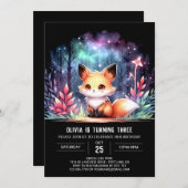 Minimalistischer benutzerdefinierter Fox Geburtsta Einladung (Vorne/Hinten)