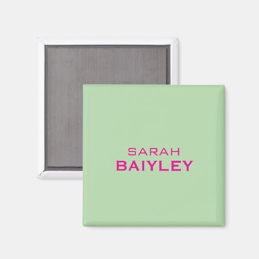 Minimalistischer benutzerdefinierter Name modern Magnet (Vorderseite/Rückseite)