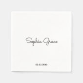 Minimalistischer benutzerdefinierter Name Personal Serviette (Vorderseite)