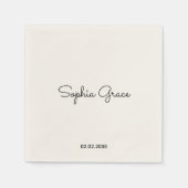 Minimalistischer benutzerdefinierter Name Personal Serviette (Vorderseite)