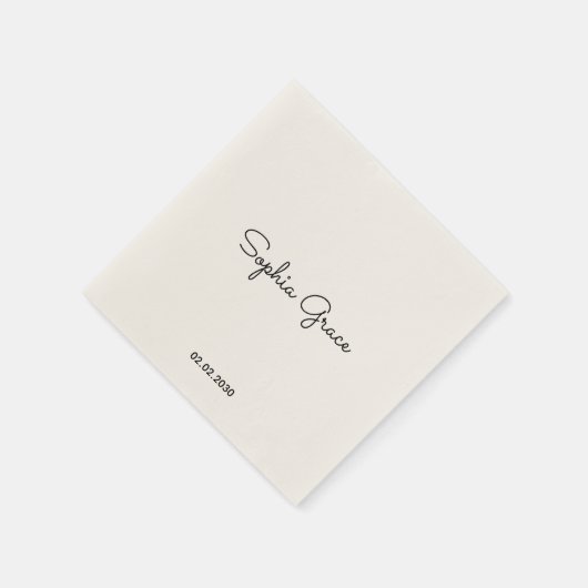 Minimalistischer benutzerdefinierter Name Personal Serviette (Ecke)