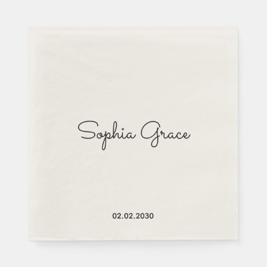Minimalistischer benutzerdefinierter Name Personal Serviette (Vorderseite)