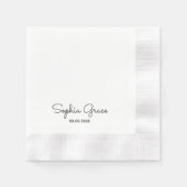 Minimalistischer benutzerdefinierter Name Personal Serviette (Vorderseite)