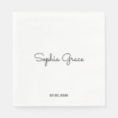 Minimalistischer benutzerdefinierter Name Personal Serviette (Vorderseite)