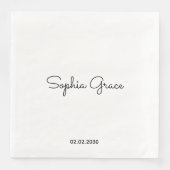 Minimalistischer benutzerdefinierter Name Personal Serviette (Vorderseite)