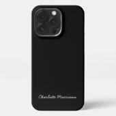 Minimalistischer, benutzerdefinierter, schwarzer S iPhone Hülle (Rückseite)