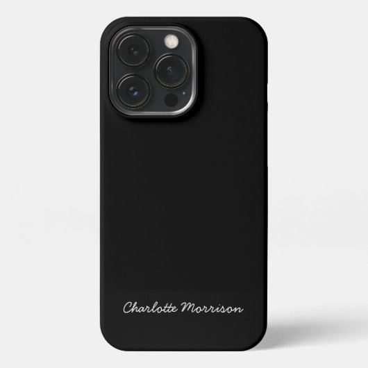 Minimalistischer, benutzerdefinierter, schwarzer S iPhone Hülle (Rückseite)