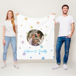 Minimalistischer benutzerdefinierter Text & Foto Fleecedecke