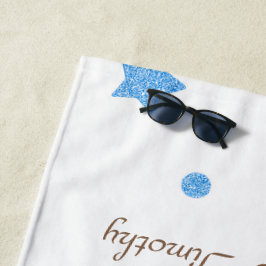 Minimalistischer benutzerdefinierter Text & Foto Strandtuch