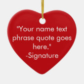 Minimalistischer benutzerdefinierter Text mit rote Keramik Ornament (Vorne)