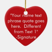 Minimalistischer benutzerdefinierter Text mit rote Keramik Ornament (Hinten)