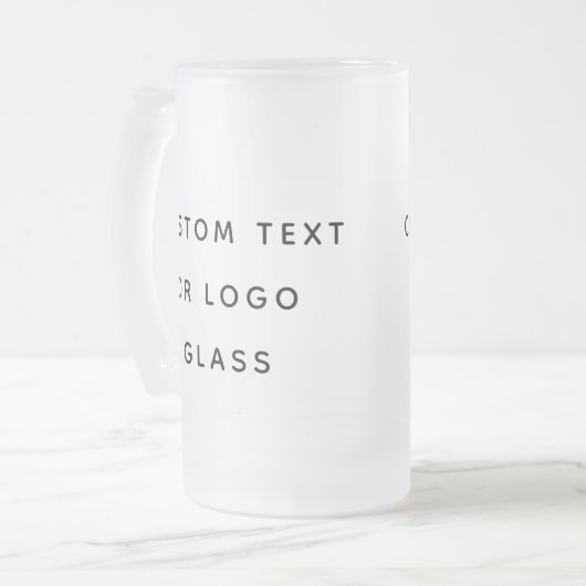 Minimalistischer benutzerdefinierter Text oder Log Mattglas Bierglas (Vorderseite Links)