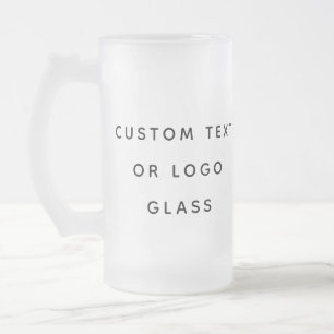 Minimalistischer benutzerdefinierter Text oder Log Mattglas Bierglas