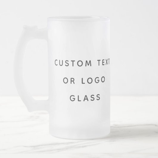 Minimalistischer benutzerdefinierter Text oder Log Mattglas Bierglas (Links)
