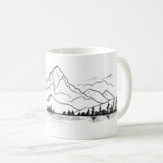 Minimalistischer Berg durch Kinder Kaffeetasse (VorderseiteRechts)