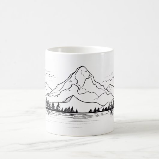 Minimalistischer Berg durch Kinder Kaffeetasse (Mittel)