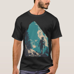 Minimalistischer Berg-Rucksacktourist-Grafik - Alp T-Shirt