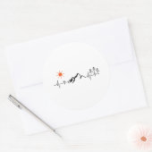 minimalistischer Berg Runder Aufkleber (Umschlag)
