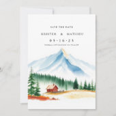 Minimalistischer Berg Save The Date (Vorderseite)