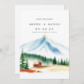 Minimalistischer Berg Save The Date (Vorne/Hinten)