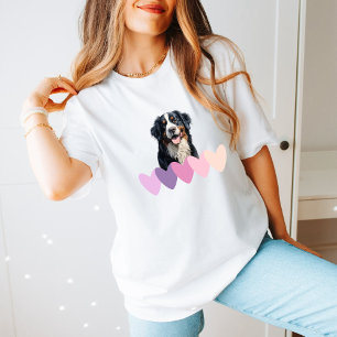 Minimalistischer Berner Hundeschenk mit Herz T-Shirt