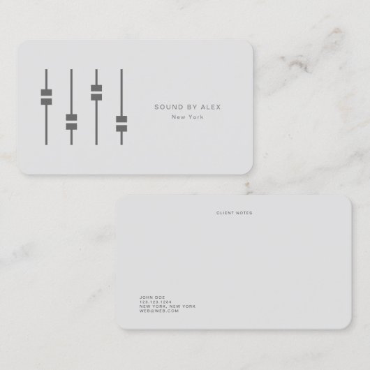 Minimalistischer Beruflicher Audio-Engineer Visitenkarte (Vorne/Hinten)