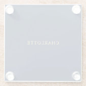 Minimalistischer Beruflicher blauer Farbname Glasuntersetzer (Rückseite)