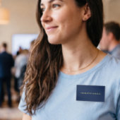 Minimalistischer Beruflicher blauer Farbname Namenschild