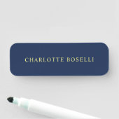 Minimalistischer Beruflicher blauer Farbname Namensschild (Beispiel)
