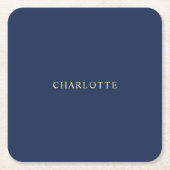 Minimalistischer Beruflicher blauer Farbname Rechteckiger Pappuntersetzer (Vorderseite)