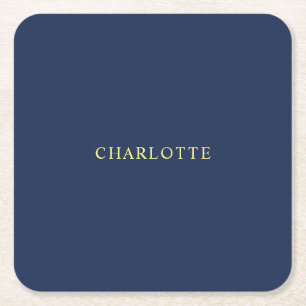 Minimalistischer Beruflicher blauer Farbname Rechteckiger Pappuntersetzer