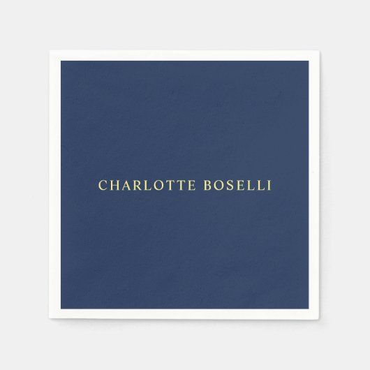 Minimalistischer Beruflicher blauer Farbname Serviette (Vorderseite)