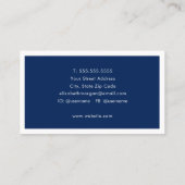 Minimalistischer Beruflicher blauer Navy-White-Bus Visitenkarte (Rückseite)