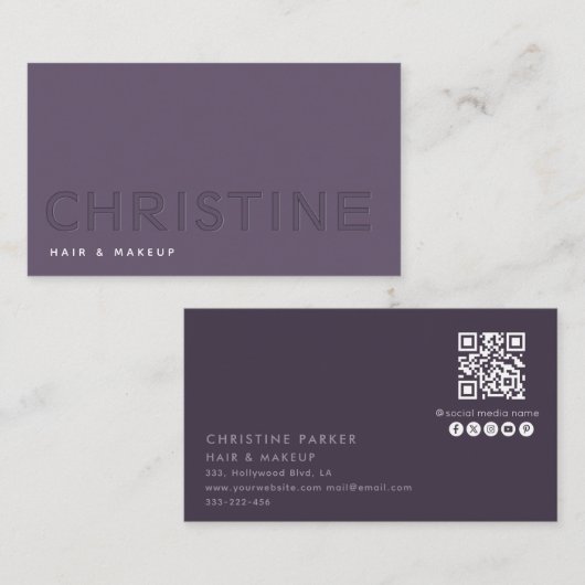 Minimalistischer beruflicher Buchstabencode Qr Visitenkarte (Vorne/Hinten)