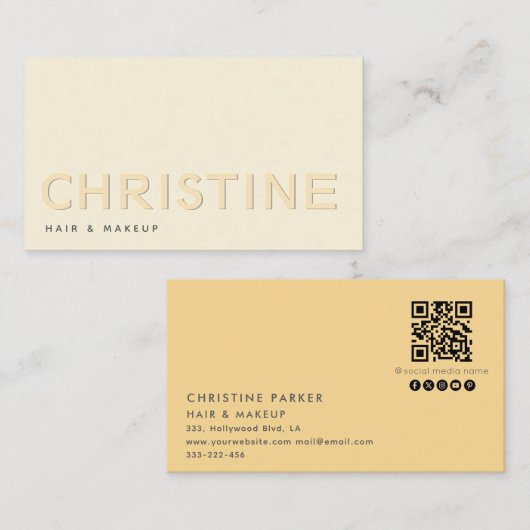 Minimalistischer beruflicher Buchstabencode Qr Visitenkarte (Vorne/Hinten)